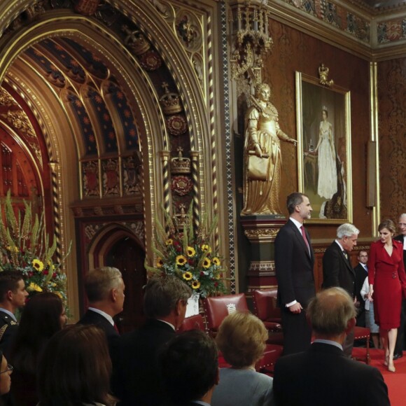 Le roi Felipe VI d'Espagne et la reine Letizia visitent le parlement à Londres le 12 juillet 2017.  Felipe an Letizia of Spain visit the British Parliament. July 12, 201712/07/2017 - Londres
