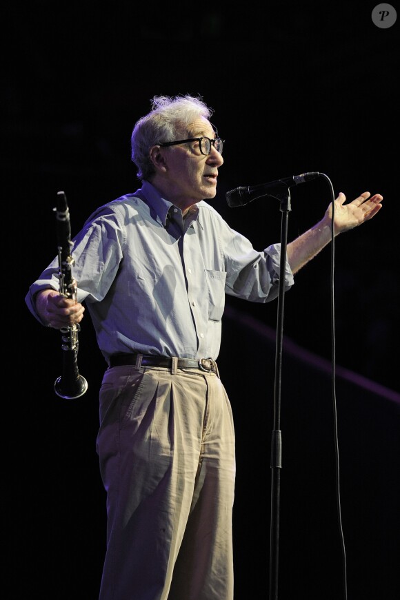 Woody Allen en concert au Royal Albert Hall à Londres, le 2 juillet 2017