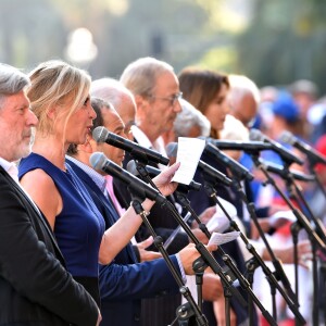 Michèle Laroque lors de la cérémonie d'hommage aux victimes de l'attentat du 14 juillet 2016 à Nice, le 14 juillet 2017. © Bruno Bébert/Bestimage