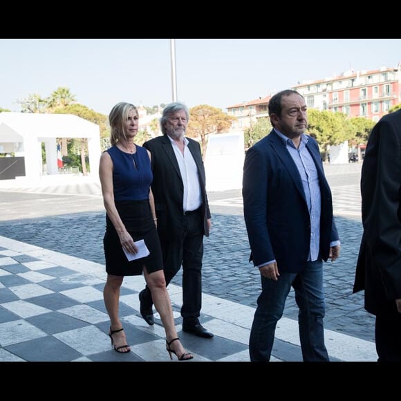 Michèle Laroque, Daniel Benoin, Patrick Timsit, François Berléand, Michel Legrand, Patrick Chesnais, Michel Boujenah, Elsa Zylberstein, Line RenaudCommémoration de l'attentat de la promenade des Anglais à Nice le 14 juillet 2017