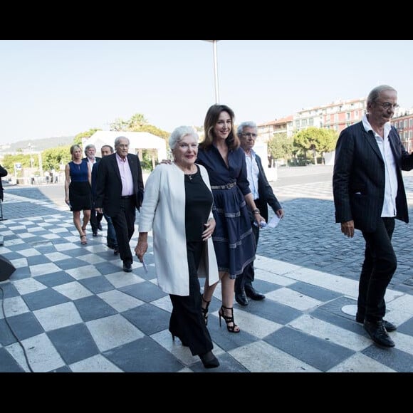 Michèle Laroque, Daniel Benoin, Patrick Timsit, François Berléand, Michel Legrand, Patrick Chesnais, Michel Boujenah, Elsa Zylberstein, Line RenaudCommémoration de l'attentat de la promenade des Anglais à Nice le 14 juillet 2017