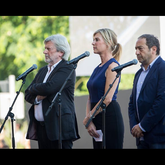 Michèle Laroque, Daniel Benoin, Patrick Timsit, François Berléand, Michel Legrand, Patrick Chesnais, Michel Boujenah, Elsa Zylberstein, Line RenaudCommémoration de l'attentat de la promenade des Anglais à Nice le 14 juillet 2017