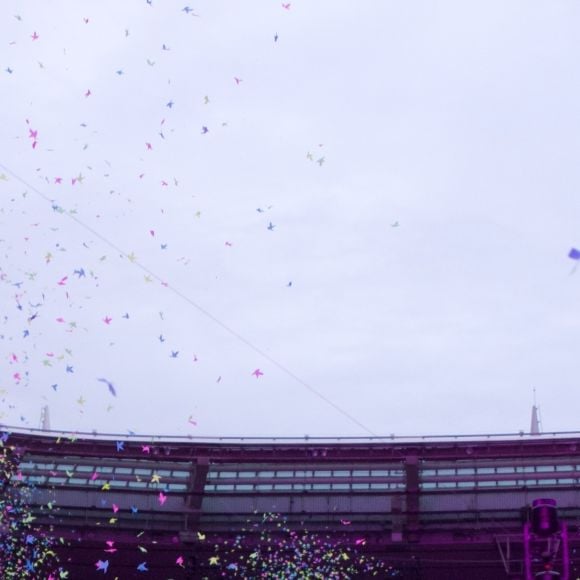 Coldplay en concert au Stade de France, Saint-Denis, le 15 juillet 2017.