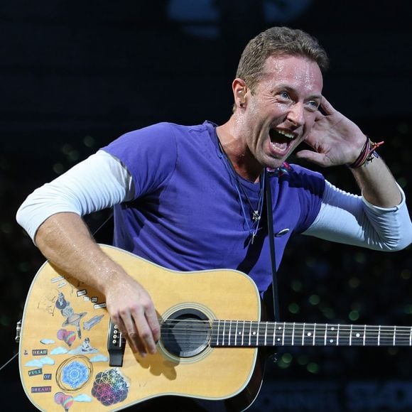 Chris Martin de Coldplay au Stade de France le 15 juillet 2017.