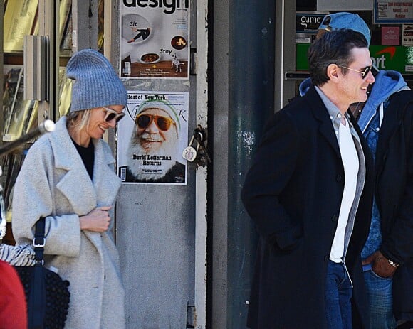 Naomi Watts et Billy Crudup, son partenaire dans la série "Gypsy" vont déjeuner ensemble à New York le 9 mars 2017.