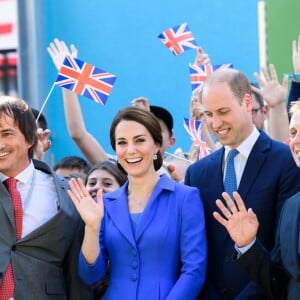 Le prince William et la duchesse Catherine de Cambridge en visite à l'association Strassenkinder à Berlin, le 19 juillet 2017.