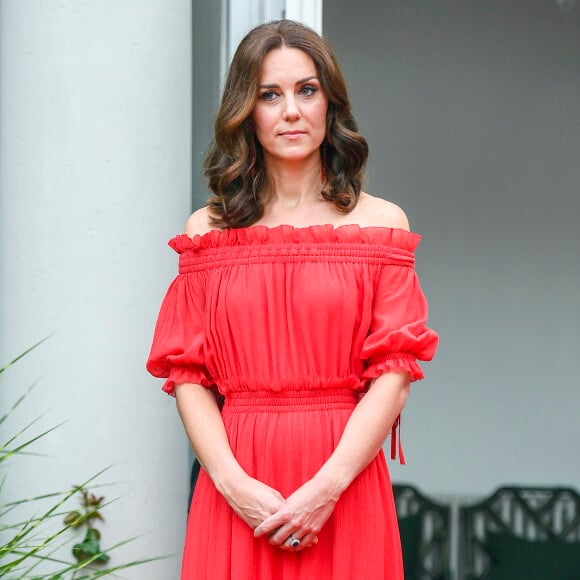 Kate Middleton, duchesse de Cambridge, en Alexander McQueen lors de la garden party organisée par l'ambassadeur de Grande-Bretagne à Berlin le 19 juillet 2017 en l'honneur de l'anniversaire de la reine.