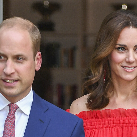 Le prince William et Kate Middleton, duchesse de Cambridge lors de la garden party organisée par l'ambassadeur de Grande-Bretagne à Berlin le 19 juillet 2017 en l'honneur de l'anniversaire de la reine.