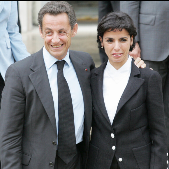 Nicolas Sarkozy et Rachida Dati - Présentation du gouvernement à l'Élysée, le 18 mai 2007