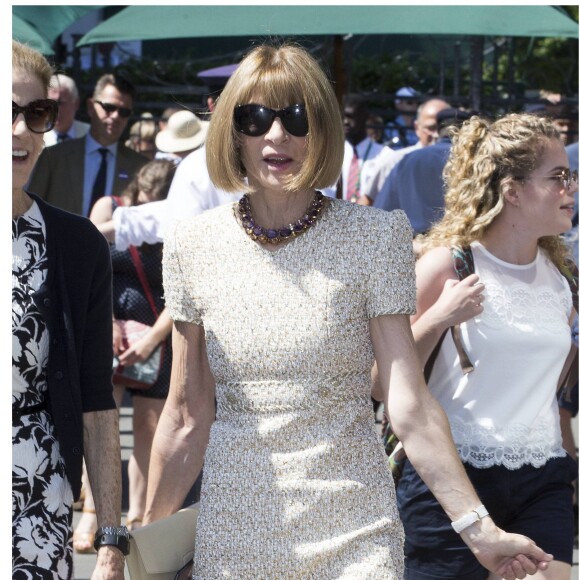 Anna Wintour au tournoi de tennis de Wimbledon. Le 7 juillet 2017