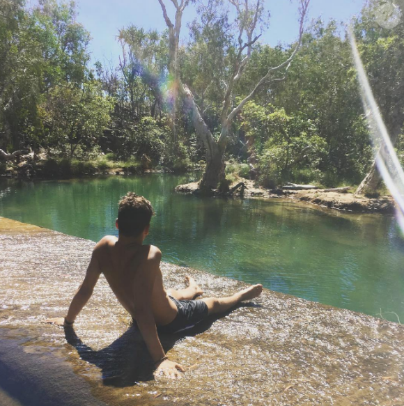 Simon Castaldi en vacances en Australie. Juillet 2017