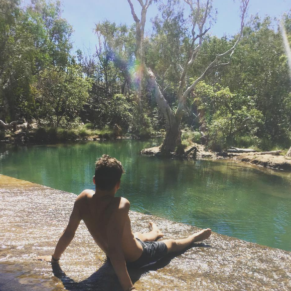 Simon Castaldi en vacances en Australie. Juillet 2017