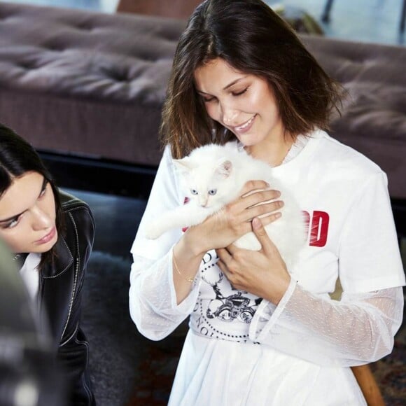 Kendall Jenner et Bella Hadid figurent sur la campagne automne 2017 d'Ochirly. Juillet 2017.