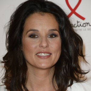 Faustine Bollaert lors de la soirée de lancement de la campagne 2014 du Sidaction au Musée du Quai Branly à Paris, le 10 mars 2014.