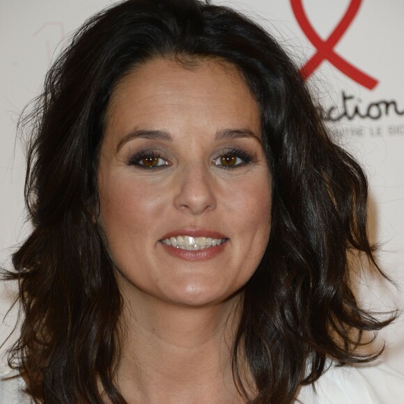 Faustine Bollaert lors de la soirée de lancement de la campagne 2014 du Sidaction au Musée du Quai Branly à Paris, le 10 mars 2014.