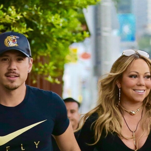 Exclusif - Maria Carey et son compagnon Bryan Tanaka quittent un restaurant à Beverly Hills le 20 juillet 2017.