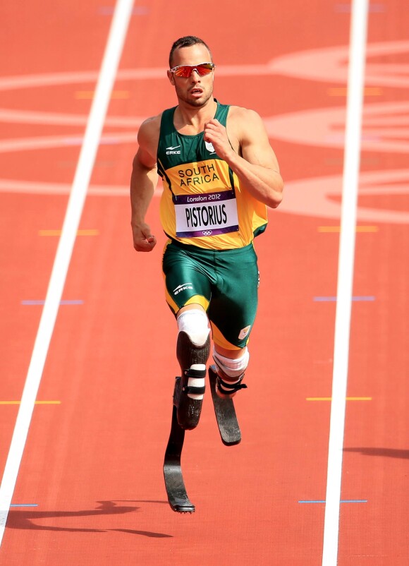 Oscar Pistorius aux Jeux Olympiques de Londres. Août 2012.