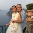 Cristina Cordula et son mari Frédéric Cassin à Capri. Juin 2017.