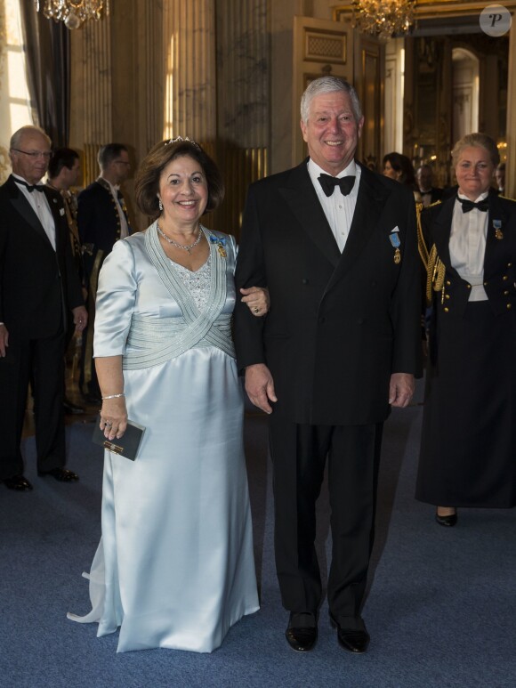 Le prince Alexander de Serbie et la princesse Katherine de Serbie - Banquet donné en l'honneur du 70e anniversaire du roi Carl XVI Gustaf de Suède au palais royal à Stockholm, le 30 avril 2016.