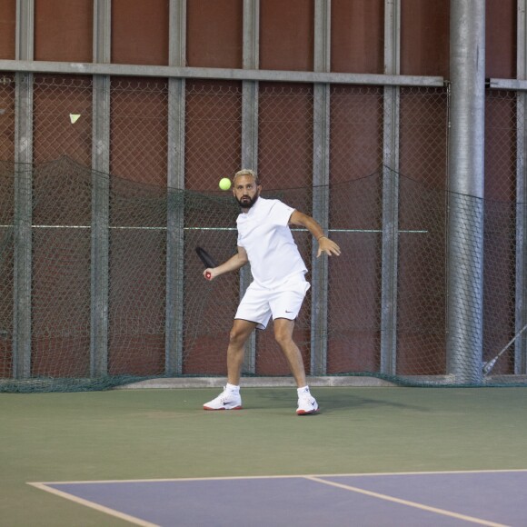 Exclusif - Actuellement en vacances dans sa villa à Cannes, Cyril Hanouna a disputé un match de tennis lors du tournoi de l'US Cagnes à Cagnes-sur-Mer le 3 aout 2017. © Dominique Agius/Bestimage