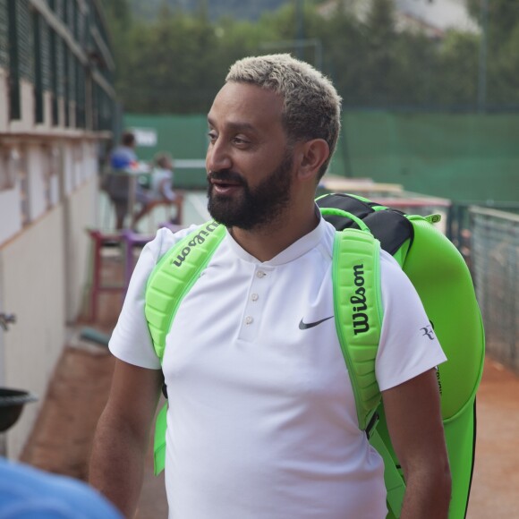 Exclusif - Actuellement en vacances dans sa villa à Cannes, Cyril Hanouna a disputé un match de tennis lors du tournoi de l'US Cagnes à Cagnes-sur-Mer le 3 aout 2017. © Dominique Agius/Bestimage