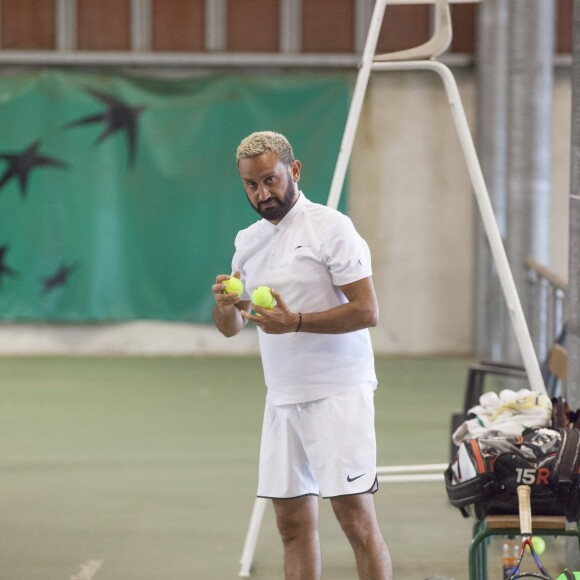 Exclusif - Actuellement en vacances dans sa villa à Cannes, Cyril Hanouna a disputé un match de tennis lors du tournoi de l'US Cagnes à Cagnes-sur-Mer le 3 aout 2017. © Dominique Agius/Bestimage