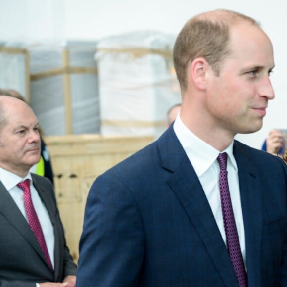 Le prince William, duc de Cambridge, Catherine Kate Middleton, duchesse de Cambridge en visite à l'usine Airbus à Hambourg, le 21 juillet 2017, à la fin de leur visite officielle en Allemagne.