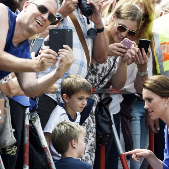 Catherine Kate Middleton, duchesse de Cambridge en visite à la porte de de Brandebourg à Berlin, le 19 juillet 2017