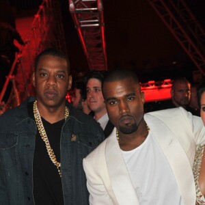 Jay Z, Kanye West et Kim Kardashian - Présentation mondiale du second court métrage "Cruel Summer" de Kanye West dans le cadre du 65e festival de Cannes, le 23 mai 2012.