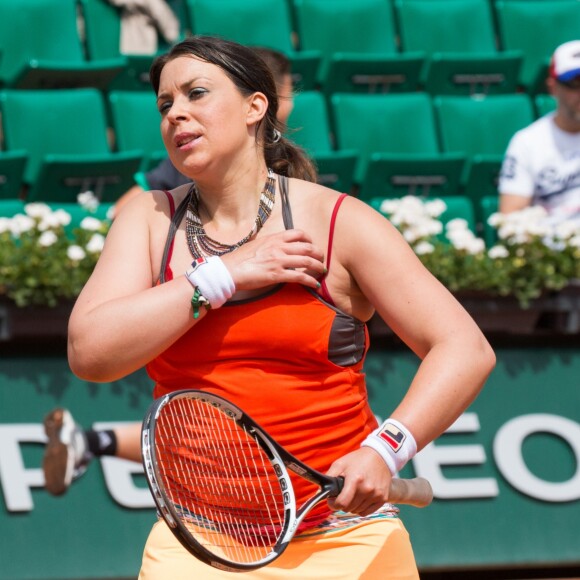 Marion Bartoli participe au tournoi des légendes à Roland-Garros le 7 juin 2017.