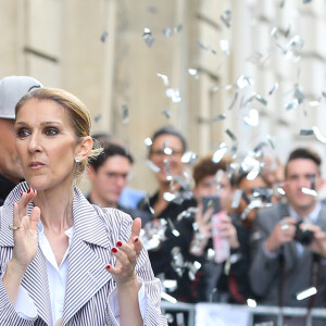 Céline Dion à la sortie de l'hôtel Royal Monceau, à Paris, France, le 10 août 2017.