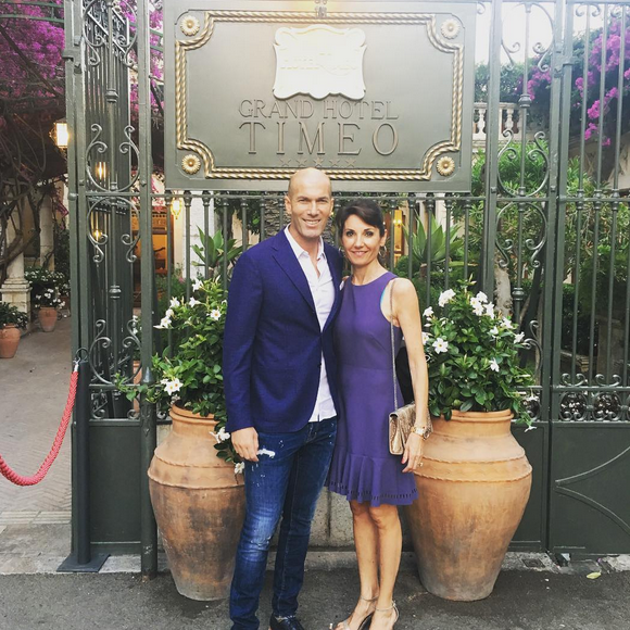 Zinédine et Véronique Zidane à Taormina. Juin 2017.