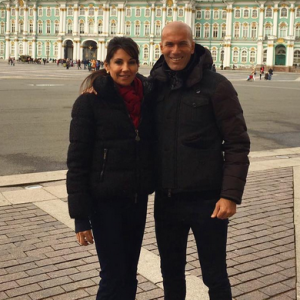 Zinédine et Véronique Zidane à Saint-Pétersbourg. Octobre 2016.