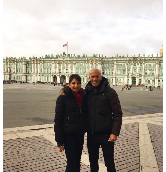 Zinédine et Véronique Zidane à Saint-Pétersbourg. Octobre 2016.