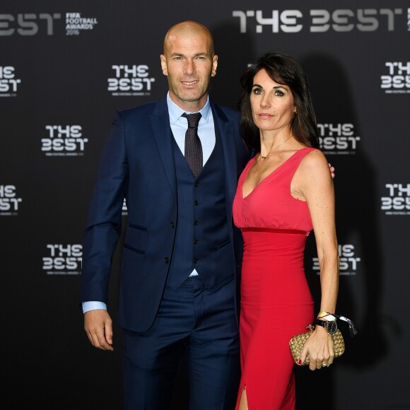 Zinédine et Véronique Zidane au FIFA Football Awards à Zurich le 9 janvier 2017.