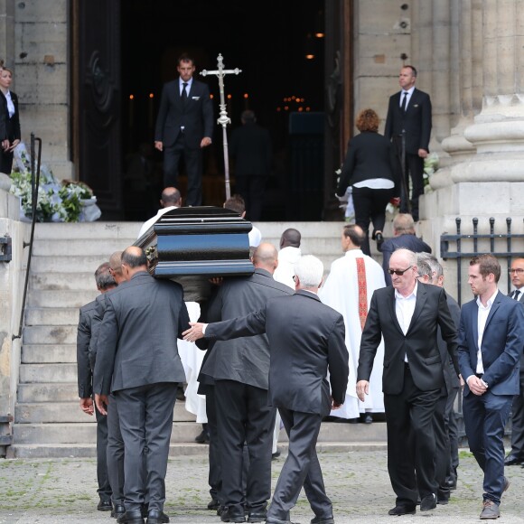 Pascal Desprez - Obsèques de Mireille Darc en l'église Saint-Sulpice à Paris. Le 1er septembre 2017