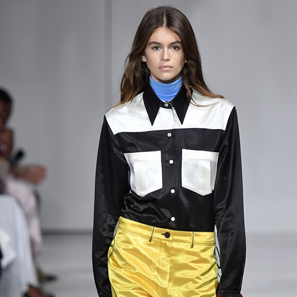 Kaia Gerber sur le podium du défilé Calvin Klein lors de la Fashion Week de New-York ce jeudi 7 septembre 2017. Photo Jonas Gustavsson/ABACAPRESS.COM
