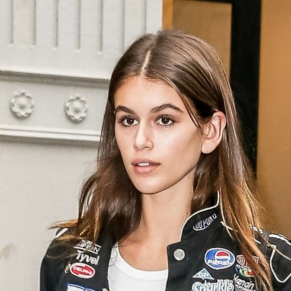 Kaia Gerber est allée faire des essayages chez le créateur Alexander Wang en préparation du défilé de mode de la Fashion week à New York, le 6 septembre 2017.