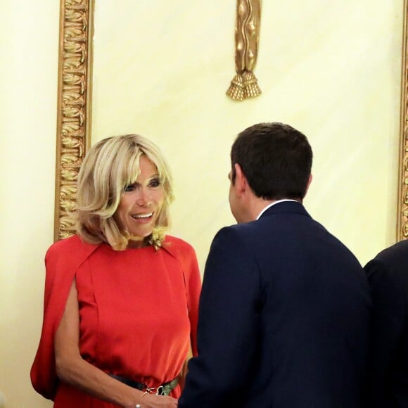 Le Premier ministre de la Grèce Alexis Tsipras, la Première Dame Brigitte Macron (Trogneux) - Dîner d'Etat en l'honneur du président de la République française et sa femme la Première Dame au Palais présidentiel d'Athènes, Grèce, le 7 septembre 2017. © Dominique Jacovides/Bestimage