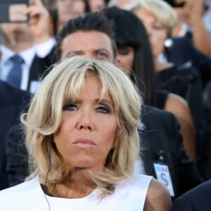 Le président de la République française Emmanuel Macron et sa femme la Première Dame Brigitte Macron (Trogneux) - Le président de la République française expose son ambitieux projet de "refondation" pour une Europe plus démocratique sur la colline Pnyx à Athènes, Grèce, le 8 septembre 2017. © Dominique Jacovides/Bestimage