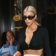 Kim Kardashian (les cheveux blond cendré) est allée déjeuner au restaurant Serafina avec sa mère K. Jenner pendant la Fashion Week à New York, le 8 septembre 2017.