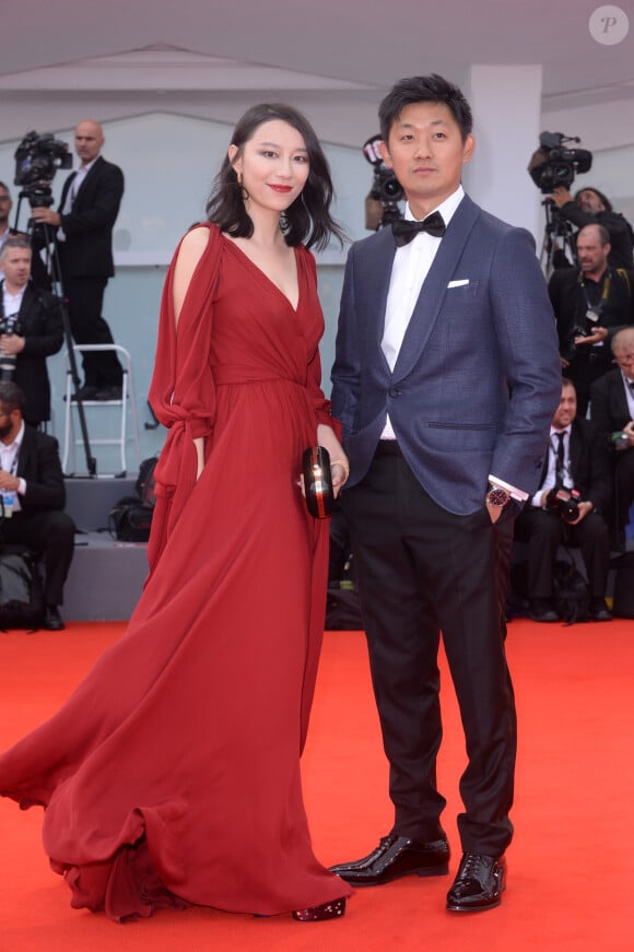 Ying Zei et Pengfei arrivent à la cérémonie de clôture du 74ème Festival International du Film de Venise (Mostra), le 9 septembre 2017.