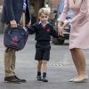 Le prince George de Cambridge lors de son premier jour à l'école Thomas's Battersea à Londres le 7 septembre 2017.