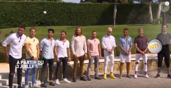 Les dix garçons au casting de "10 couples parfaits", émission de téléréalité diffusée durant l'été 2017 sur NT1.