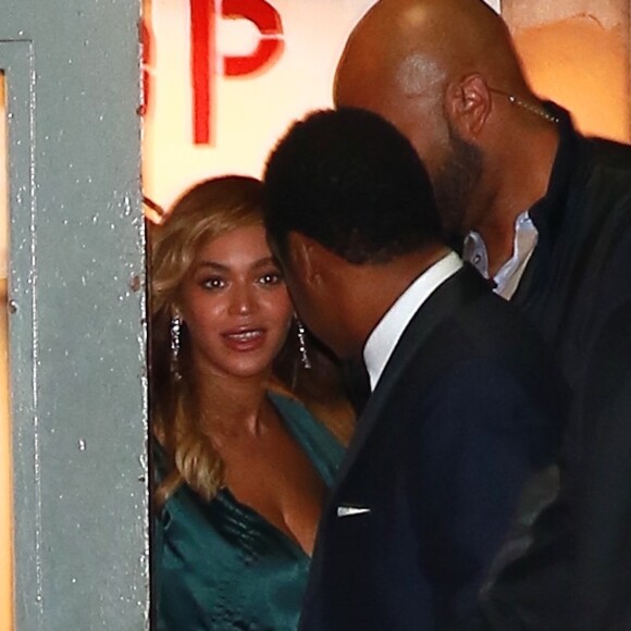 Jay-Z et sa femme Beyonce à la sortie de la 3ème soirée caritative annuelle Diamond Ball à Cipriani Wall Street à New York.