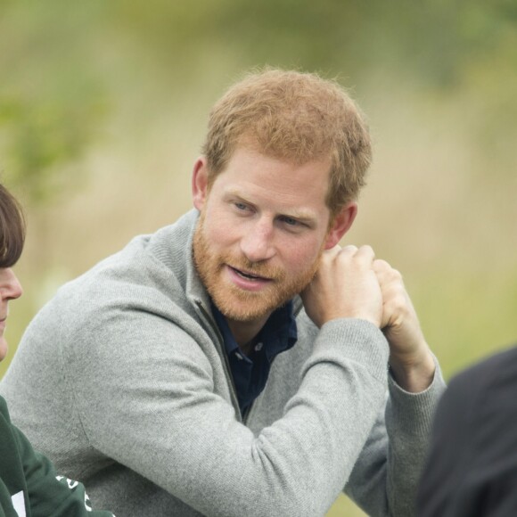 Le prince Harry rencontre les bénéficiaires du "Chatham Green Project", une initiative de la fondation Wilderness, à Chatham Green le 14 septembre 2017.