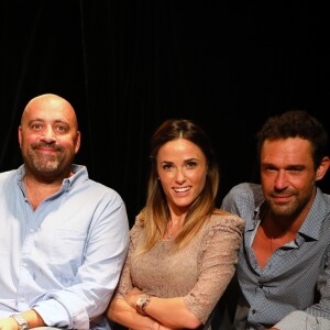Exclusif - Patrick Veisselier, Capucine Anav, Renaud Roussel - Capucine Anav fait ses premiers pas au théâtre de la pièce "La Fève du samedi soir" qui se jouera à partir du 21 septembre 2017 au Apollo Theatre à Paris. © Sebastien Valiela / Bestimage