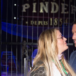 Semi-exclusif - Loana Petrucciani et son compagnon Phil Storm avant la représentation du cirque Pinder pour une soirée spéciale "Soupe En Scène" imaginé par le Chef Fabrice Bonnot au profit de l'association lyonnaise le foyer notre-dame des sans-abri, à Lyon, France, le 12 avril 2017. © Agence/Bestimage