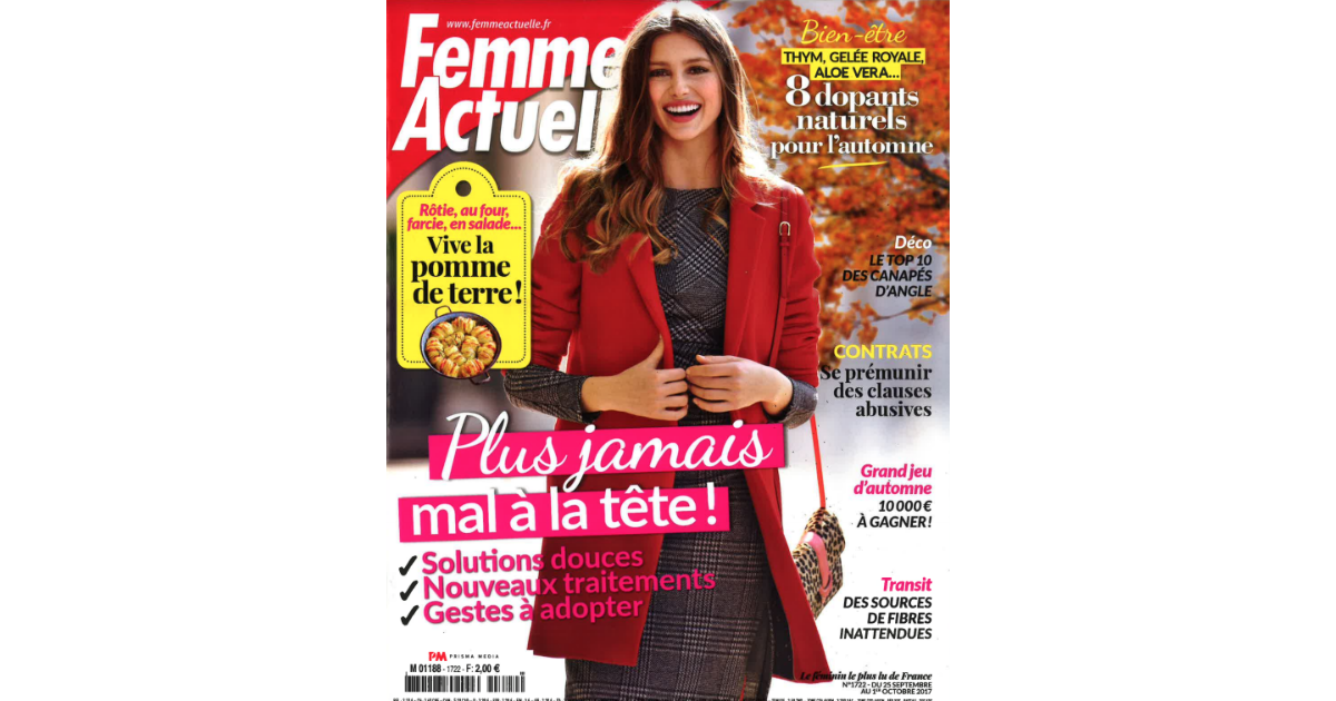 Femme actuelle, septembre 2017.  Purepeople