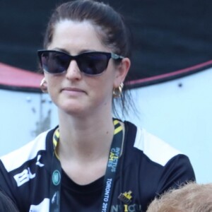 Première apparition officielle du prince Harry et sa compagne Meghan Markle dans les tribunes de la finale de tennis à la troisième édition des Invictus Games à Toronto, Ontario, Canada, le 25 septembre 2017. 